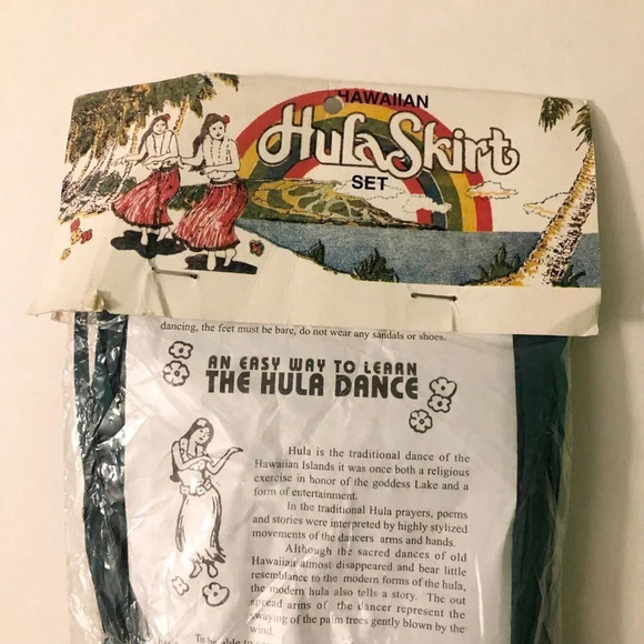 Hawaiin Hula Girl Costume With Raffia Skirt And Coconut Top Child Size Halloween - Picture 2 of 16